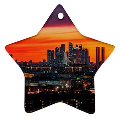 Downtown Skyline Sunset Buildings Star Ornament (two Sides)