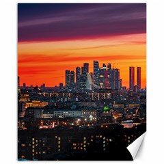Downtown Skyline Sunset Buildings Canvas 16  X 20 