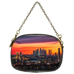 Downtown Skyline Sunset Buildings Chain Purse (one Side)