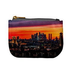 Downtown Skyline Sunset Buildings Mini Coin Purse