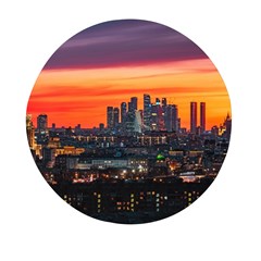 Downtown Skyline Sunset Buildings Mini Round Pill Box (pack Of 3)