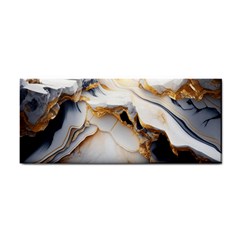 Marble Stone Abstract Gold White Hand Towel