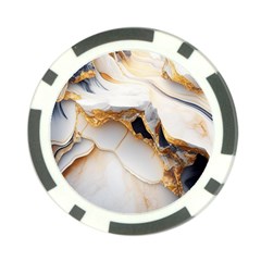 Marble Stone Abstract Gold White Poker Chip Card Guard (10 Pack)