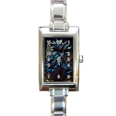 Flower Metal Flowers Sculpture Rectangle Italian Charm Watch by Ravend