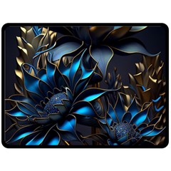 Flower Metal Flowers Sculpture Fleece Blanket (large)