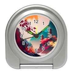 Asia Japan Pagoda Colorful Vintage Travel Alarm Clock