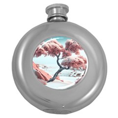 Color Snow Mountain Pretty Round Hip Flask (5 Oz)