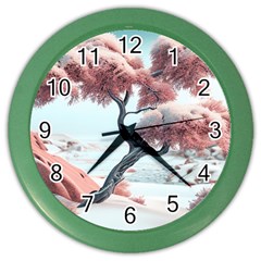 Color Snow Mountain Pretty Color Wall Clock