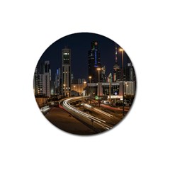 Skyscrapers Buildings Skyline Magnet 3  (round) by Ravend
