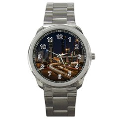 Skyscrapers Buildings Skyline Sport Metal Watch