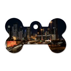 Skyscrapers Buildings Skyline Dog Tag Bone (one Side)