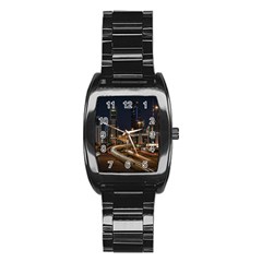 Skyscrapers Buildings Skyline Stainless Steel Barrel Watch