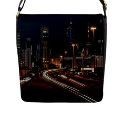 Skyscrapers Buildings Skyline Flap Closure Messenger Bag (l)