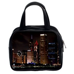 Chicago City Architecture Downtown Classic Handbag (two Sides) by Ravend