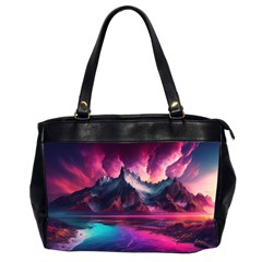 Ai Generated Mountain Ocean Lava Oversize Office Handbag (2 Sides)