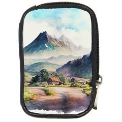 Countryside Trees Grass Mountain Compact Camera Leather Case