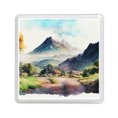 Countryside Trees Grass Mountain Memory Card Reader (square)