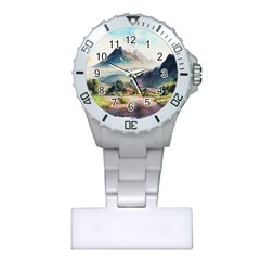 Countryside Trees Grass Mountain Plastic Nurses Watch