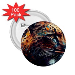 Leopard Feline Artwork Art Fantasy 2 25  Buttons (100 Pack)  by Ravend