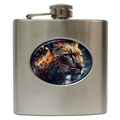 Leopard Feline Artwork Art Fantasy Hip Flask (6 oz)