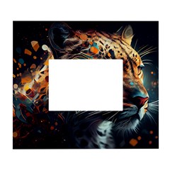 Leopard Feline Artwork Art Fantasy White Wall Photo Frame 5  X 7  by Ravend