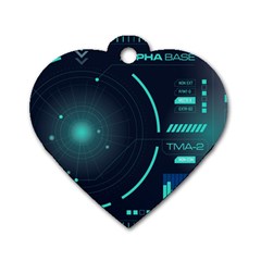 Sci Fi Computer Screen Dog Tag Heart (one Side) by Uceng