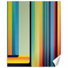 Colorful Rainbow Striped Pattern Canvas 16  X 20  by Uceng