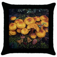 Orange Mushrooms In Patagonia Forest, Ushuaia, Argentina Throw Pillow Case (black) by dflcprintsclothing