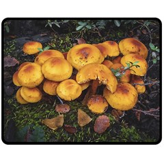 Orange Mushrooms In Patagonia Forest, Ushuaia, Argentina Fleece Blanket (medium) by dflcprintsclothing