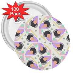 Pattern Pastel Drawing Art 3  Buttons (100 pack) 