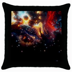 Nebula Galaxy Stars Astronomy Throw Pillow Case (black) by Uceng