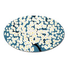 Flower Flora Decoration Pattern Oval Magnet by Uceng