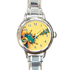 Fractal Art Fractals Digital Art Round Italian Charm Watch by Uceng