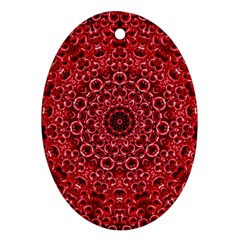 Red Wallpaper Mandala Pattern Art Oval Ornament (two Sides) by Uceng