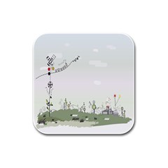 Abstract Rubber Square Coaster (4 Pack)