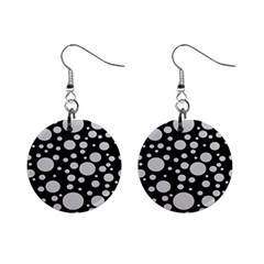 Black Circle Pattern Mini Button Earrings by artworkshop