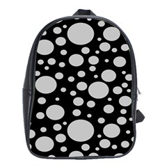 Black Circle Pattern School Bag (xl) by artworkshop