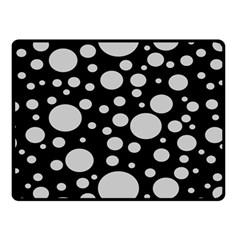 Black Circle Pattern One Side Fleece Blanket (small) by artworkshop