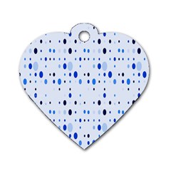 Blue Circle Pattern Dog Tag Heart (one Side) by artworkshop