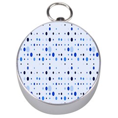 Blue Circle Pattern Silver Compasses by artworkshop