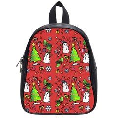 Santa Snowman Gift Holiday School Bag (small) by Uceng