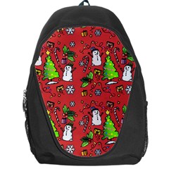 Santa Snowman Gift Holiday Backpack Bag by Uceng