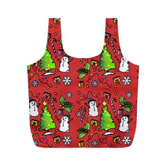 Santa Snowman Gift Holiday Full Print Recycle Bag (m) by Uceng