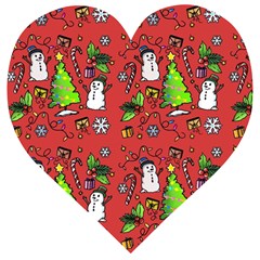 Santa Snowman Gift Holiday Wooden Puzzle Heart
