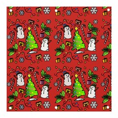 Santa Snowman Gift Holiday Banner And Sign 3  X 3  by Uceng