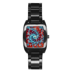 Fractal Pattern Background Stainless Steel Barrel Watch by Uceng