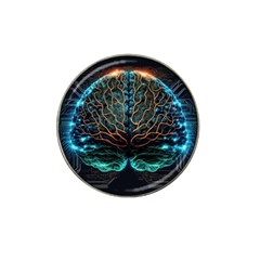 Brain Mind Technology Circuit Board Layout Patterns Hat Clip Ball Marker by Uceng
