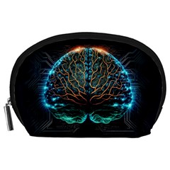 Brain Mind Technology Circuit Board Layout Patterns Accessory Pouch (large) by Uceng