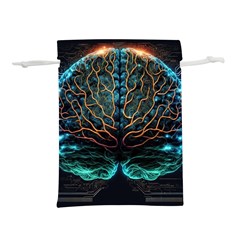 Brain Mind Technology Circuit Board Layout Patterns Lightweight Drawstring Pouch (l) by Uceng