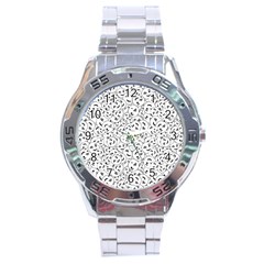 Winking Emoticon Sketchy Drawing Motif Random Pattern Stainless Steel Analogue Watch by dflcprintsclothing